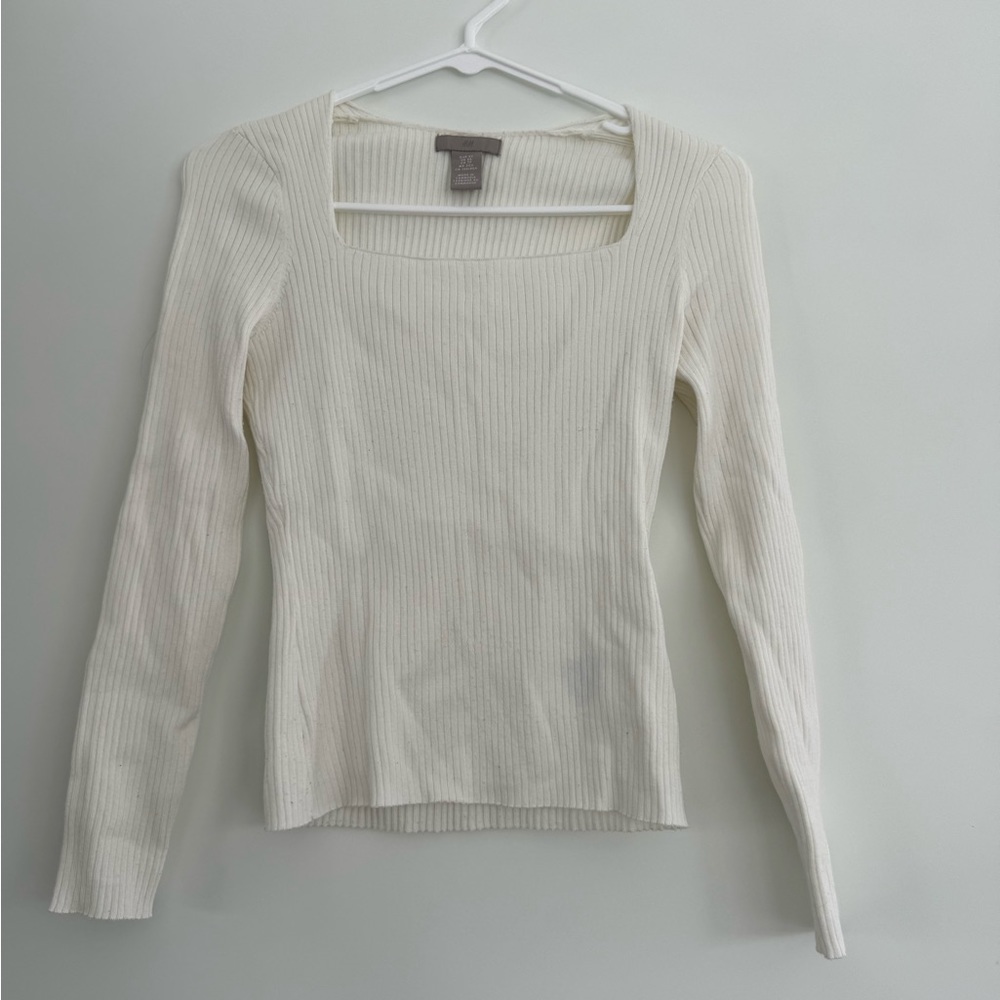 H&M White Sweater XS